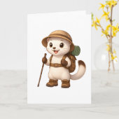 Okojo Adventure Greeting Card – Cute Kawaii Japane カード (黄色い花)