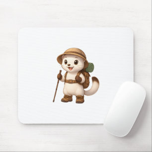 Okojo Adventure Mouse Pad – Kawaii Japanese Stoat マウスパッド