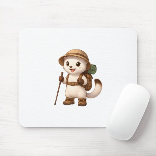 Okojo Adventure Mouse Pad – Kawaii Japanese Stoat マウスパッド (マウス)