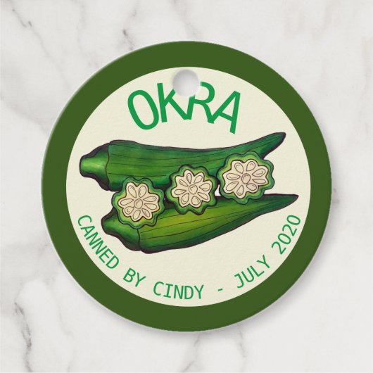 Okra Pods Veggie Vegetable Gumboの缶詰 フェイバータグ (正面)
