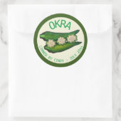Okra Pods Veggie Vegetable Gumboの缶詰 ラウンドシール (バッグ)