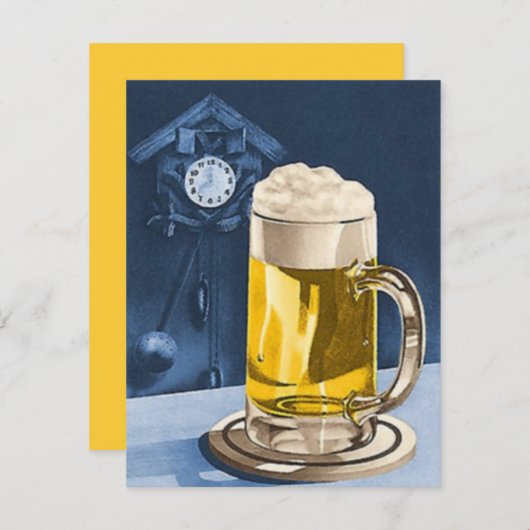 OKTオクトバーフェストカッコー時計ビールパーティの招待状 招待状 (正面/裏面)