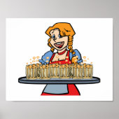 Oktoberfest Barmaid Serving Drinks Poster ポスター (正面)