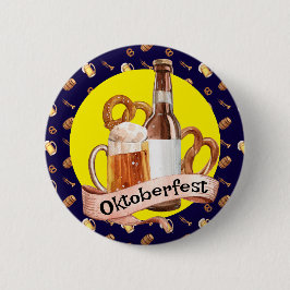 Oktoberfest Beer And Pretzels  缶バッジ