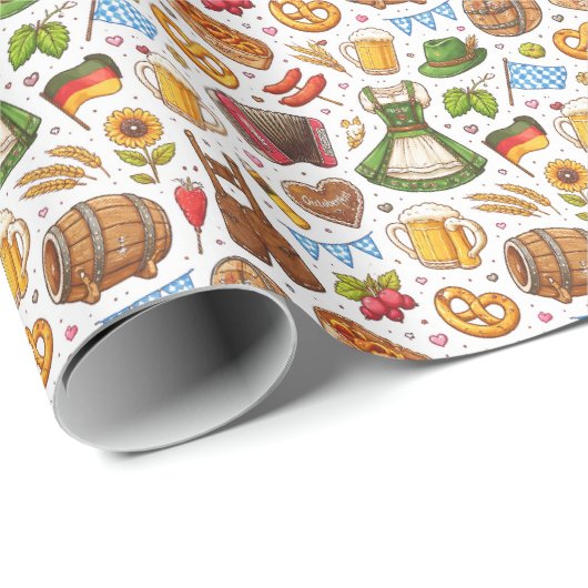 Oktoberfest Celebration Seamless Pattern – Wrappin ラッピングペーパー (ロールコーナー)