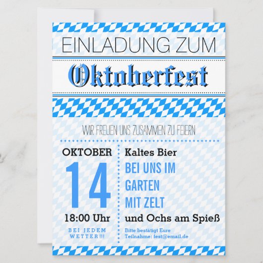 Oktoberfest Einladung 招待状 (正面)