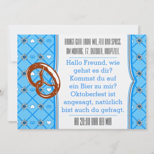 Oktoberfest Einladung 招待状 (裏面)