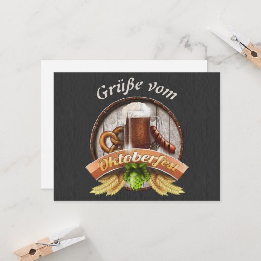 Oktoberfest Grüße カード (正面/裏面インサイチュ)