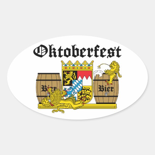 Oktoberfest - Leones borrachos 楕円形シール (正面)