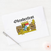 Oktoberfest - Leones borrachos 楕円形シール (封筒)