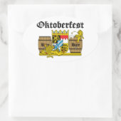 Oktoberfest - Leones borrachos 楕円形シール (バッグ)