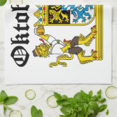 Oktoberfest - Leones con cerveza キッチンタオル (折り畳み)