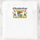 Oktoberfest - Leones con cerveza 楕円形シール (バッグ)