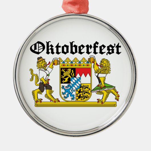Oktoberfest Leones con trajes メタルオーナメント (正面)