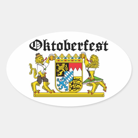 Oktoberfest Leones con trajes 楕円形シール (正面)