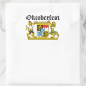 Oktoberfest Leones con trajes 楕円形シール (バッグ)