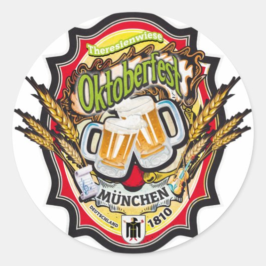 OKTOBERFEST  MÜNCHEN DEUTSCHLAND ラウンドシール (正面)