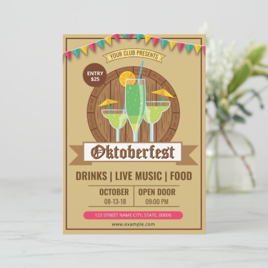 Oktoberfest Party Invitation Template  招待状 (スタンド正面)