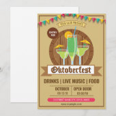 Oktoberfest Party Invitation Template  招待状 (正面/裏面)