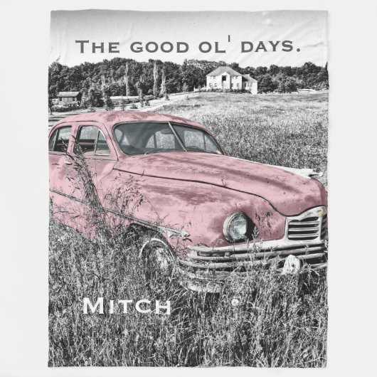 Olのよい日1 -大きいプラシ天 フリースブランケット (正面)