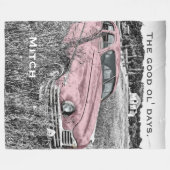 Olのよい日1 -大きいプラシ天 フリースブランケット (正面(横))