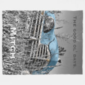 Olのよい日2 -大きいプラシ天 フリースブランケット (正面(横))