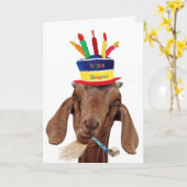 Olのヤギ カード (黄色い花)