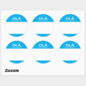 Ola Meu Nome Eポルトガル語hello nameタグ ラウンドシール (シート)