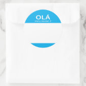 Ola Meu Nome Eポルトガル語hello nameタグ ラウンドシール (バッグ)