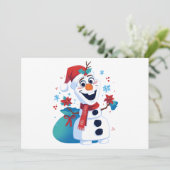 Olaf -凍っていフェスティバル漫画雪だるまとRed Hat サンキューカード (スタンド正面)