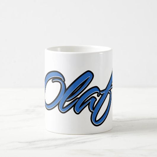 Olaf Vorname Name blue Tasse Kaffeetasse コーヒーマグカップ (中央)