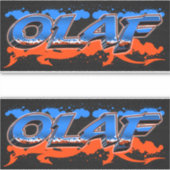 Olaf Vorname Name Graffiti Aufkleber Sticker シール (正面)