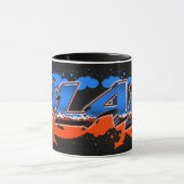 Olaf Vorname Name Graffiti blue orange Tasse マグカップ (中央)