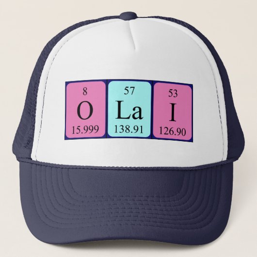 Olai定期テーブル名hat キャップ (正面)
