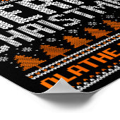 Olathe East Hawks Logo Merry Christmas Ugly Sweate ポスター (角)
