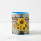 OLD 絵を描 & SUNFLOWERS to Ringer Mug マグカップ (中央)