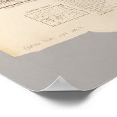 Old 1941 Copenhagen Map, Denmark Poster ポスター (角)