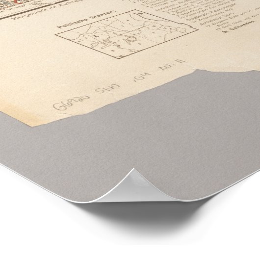 Old 1941 Copenhagen Map, Denmark Poster ポスター (角)