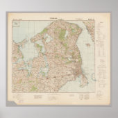 Old 1941 Copenhagen Map, Denmark Poster ポスター (正面)