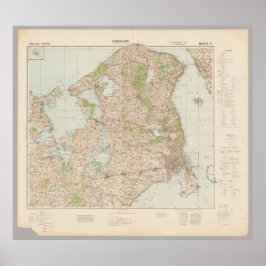 Old 1941 Copenhagen Map, Denmark Poster ポスター