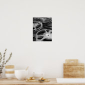 Old 35mm Film Reels Black and White Photography ポスター (キッチン)