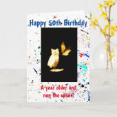 Old Age Funny Birthday カード (黄色い花)