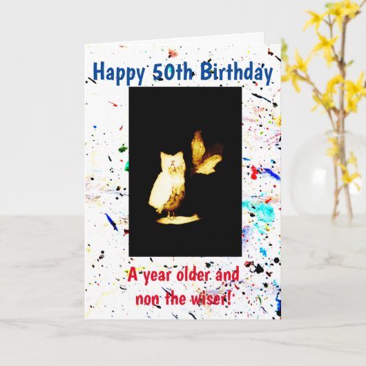 Old Age Funny Birthday カード (黄色い花)