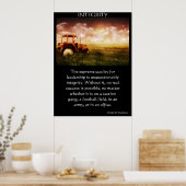 Old antique tractor in farmers field ポスター (キッチン)