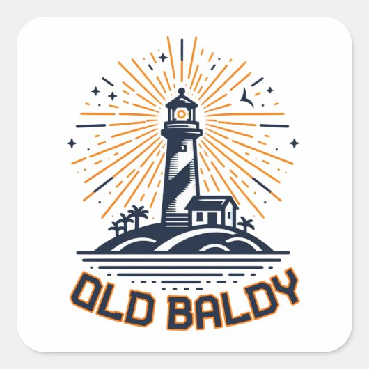 Old Baldy Lighthouse Sunrise スクエアシール (正面)
