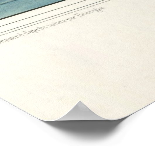 Old Barcelona Spain Illustrative Map (1850)  ポスター (角)