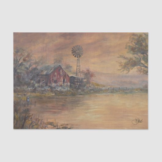 Old Barn Hand painted 薄葉紙 (正面)