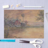 Old Barn Hand painted 薄葉紙 (クラフト)