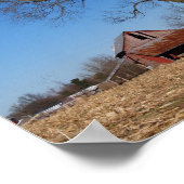 Old Barn in Illinois USA Canvas Print ポスター (角)