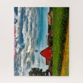 Old Barn Wisconsin.クリスマスの挨拶 ジグソーパズル (縦)